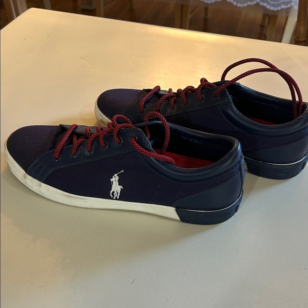 Polo Ralph Lauren Navy Sneakers with Red Laces men’s size 13